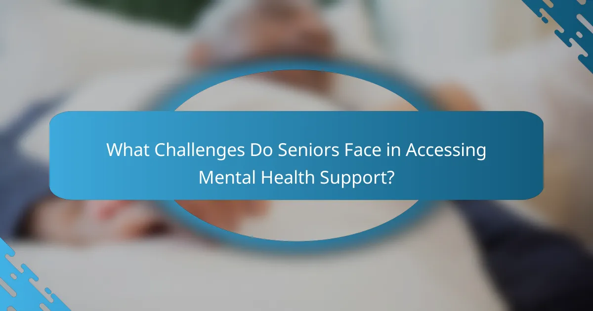 What Challenges Do Seniors Face in Accessing Mental Health Support?